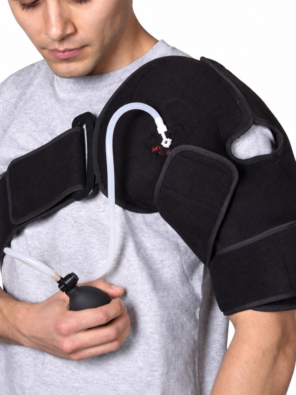 ThermoActive Inflatable Compression Shoulder Support Brace with Hand Pump